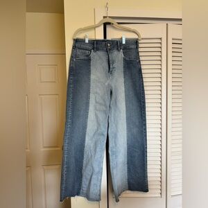 Gap Two-Tone Denim Wide-Leg Jeans